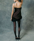 The Satin Mini Slip Dress Brown