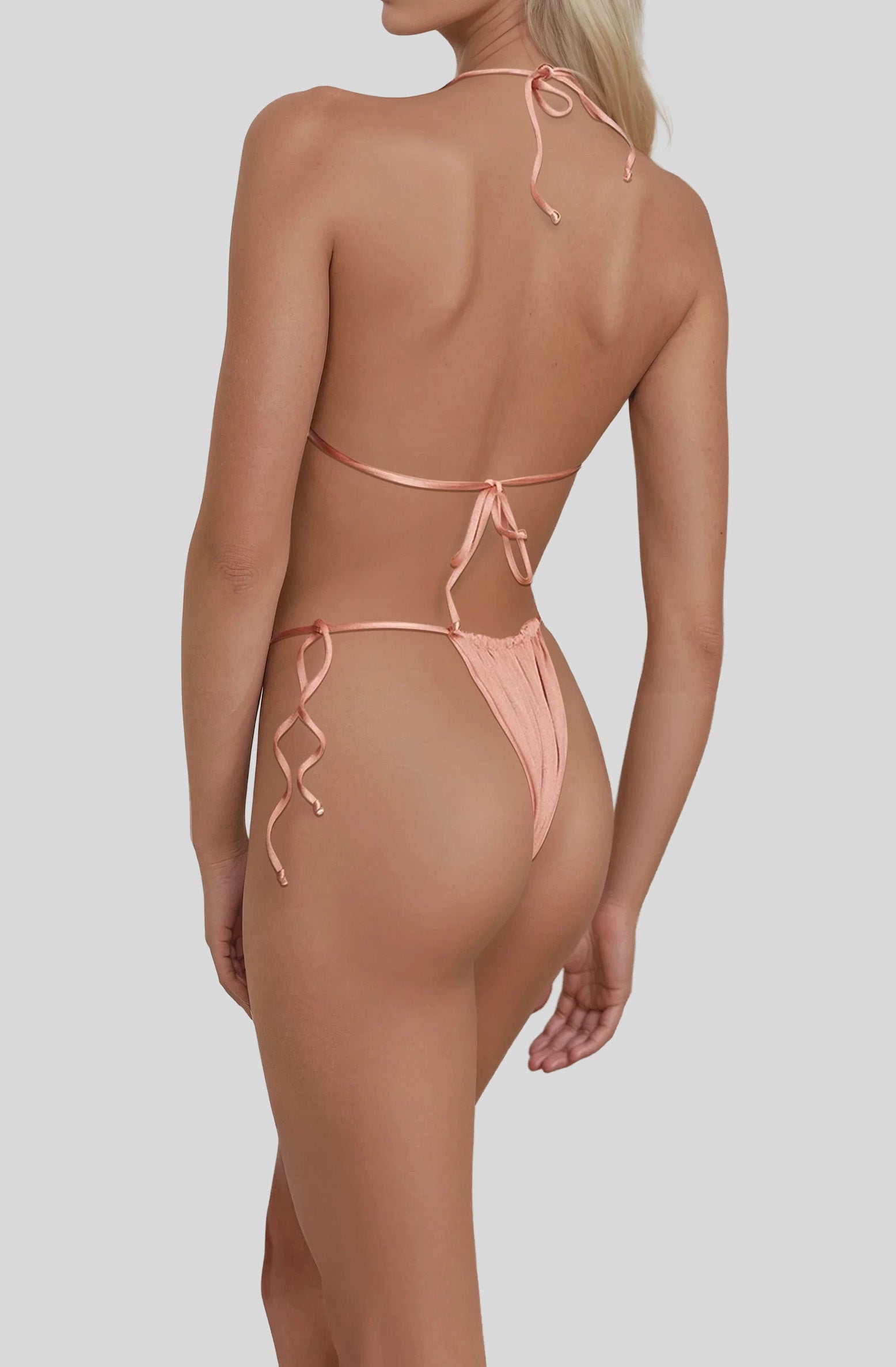 Palm Top in Powder Pink, back view, ÔNNE swimwear