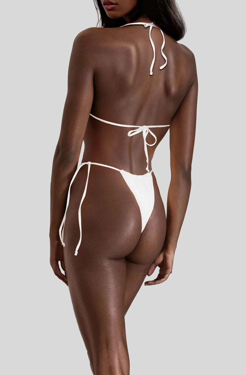 Palm Top in White, back view, ÔNNE swimwear