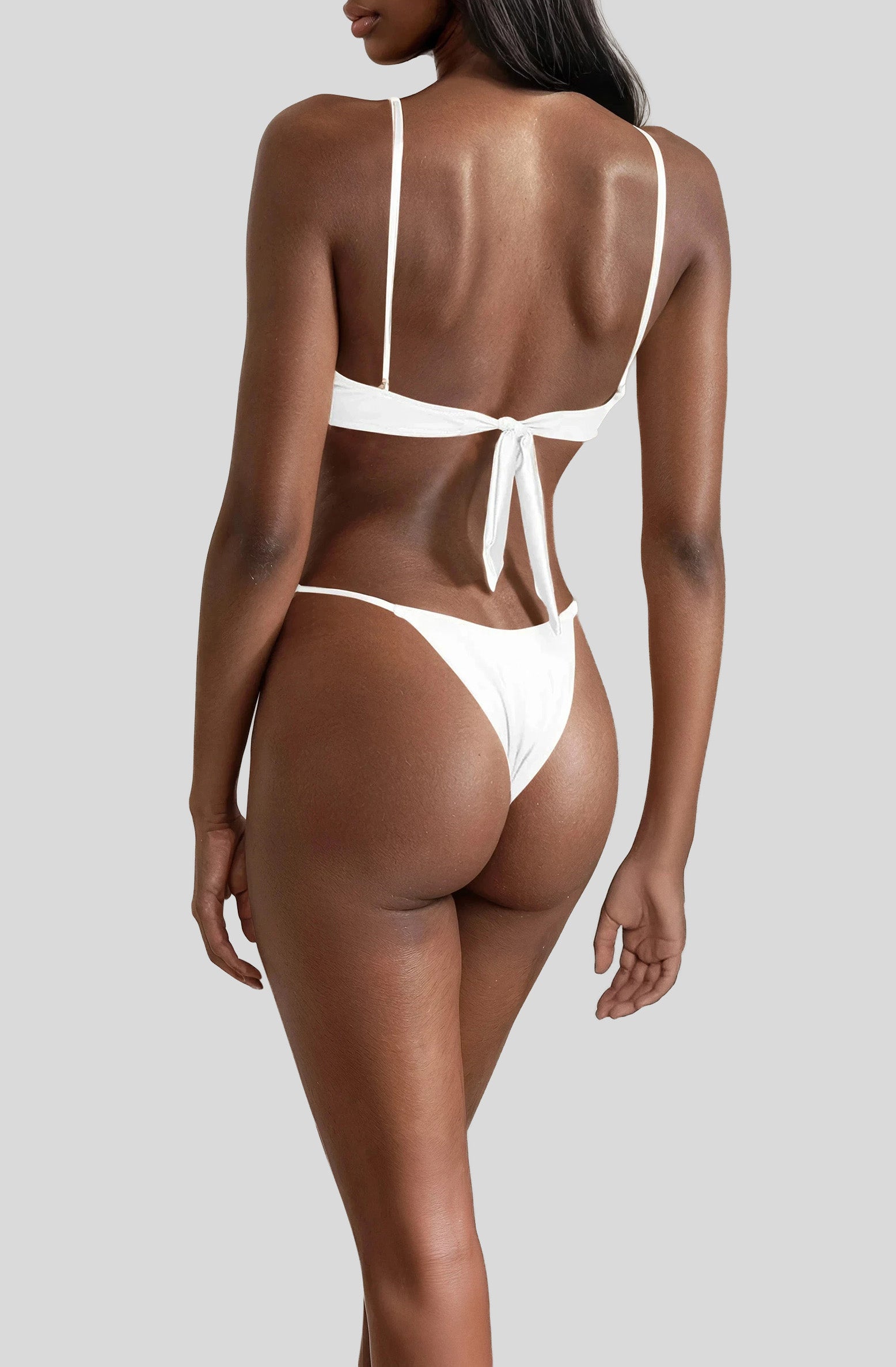 LIZZY BOTTOM in White, back view, ÔNNE swimwear