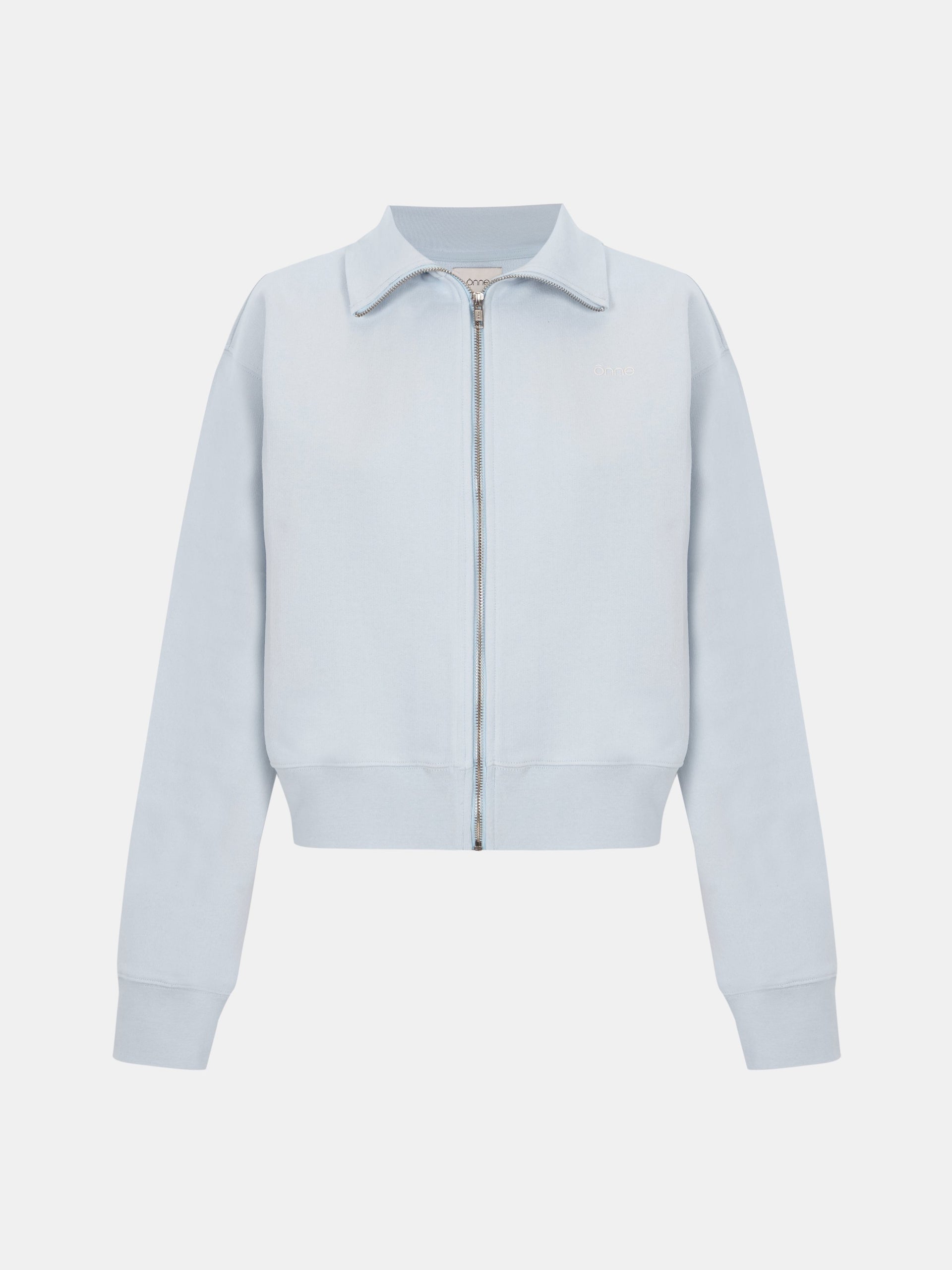Alma Jacket in Water Blue, silhouette, front, ÔNNE activewear