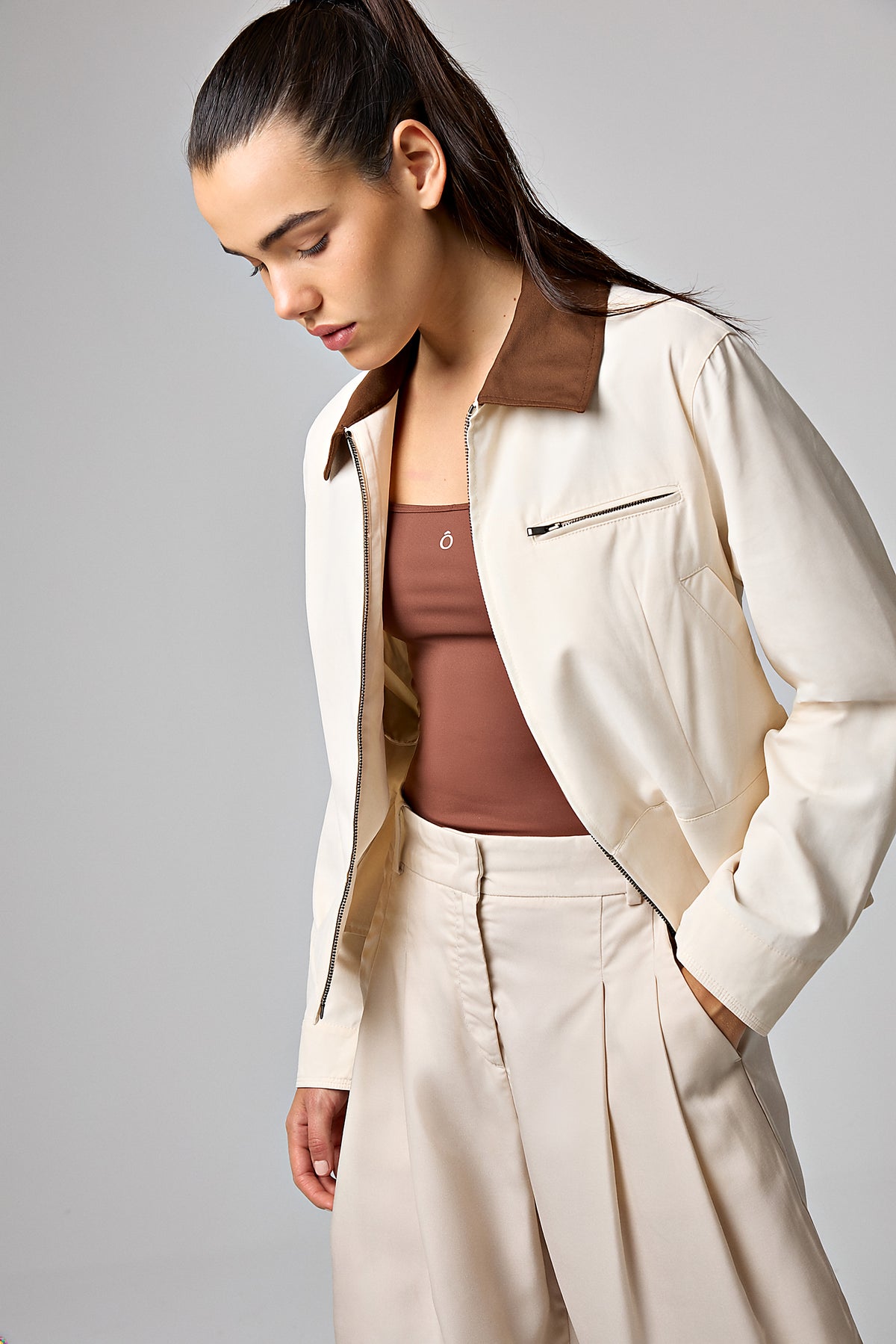 Ballina Tailored Jacket in Beige, ÔNNE swimwear