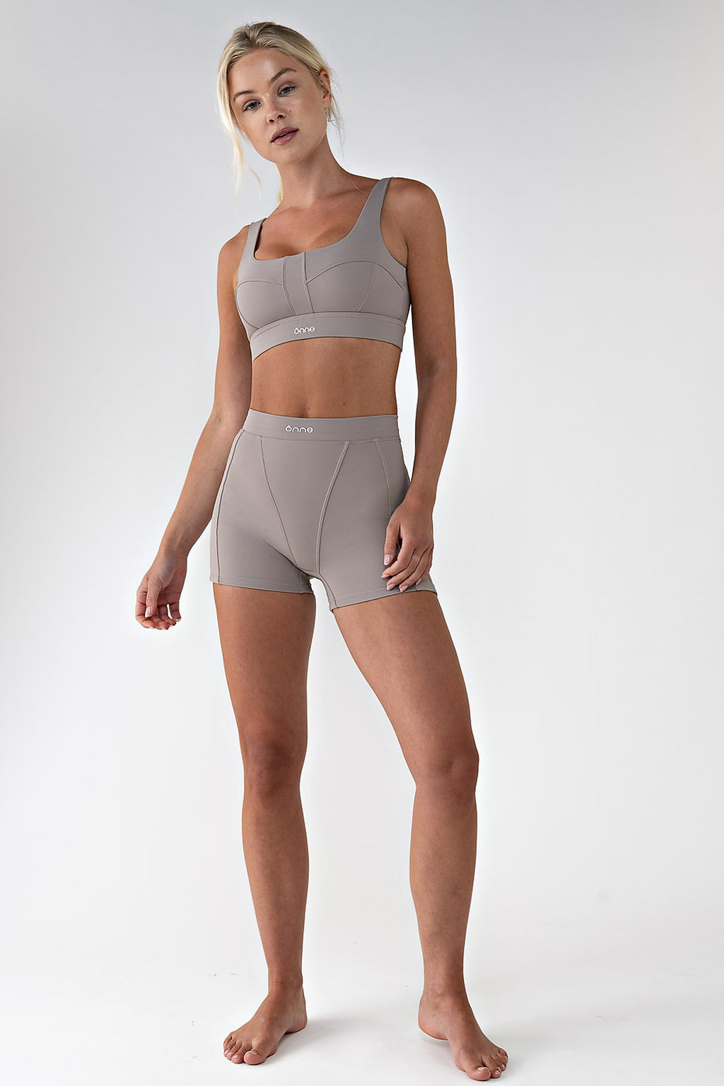 Cinder Shorts in Camel Gray, ÔNNE activewear