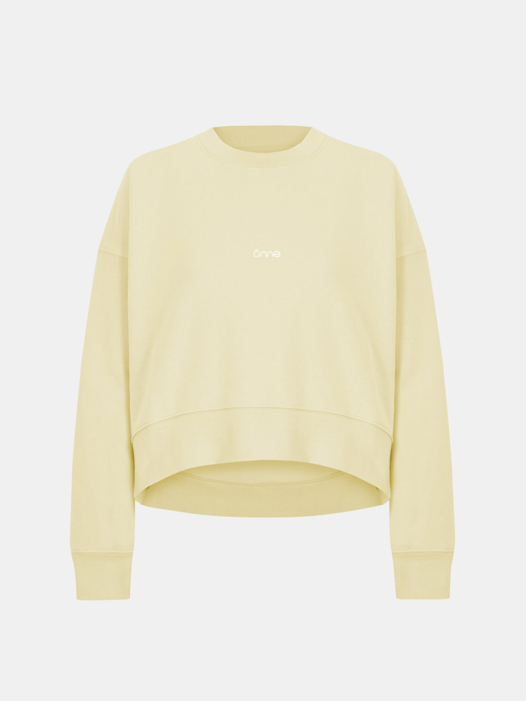 Elara Hoodie Baggy in Creamy Yellow, silhouette, front, ÔNNE activewear