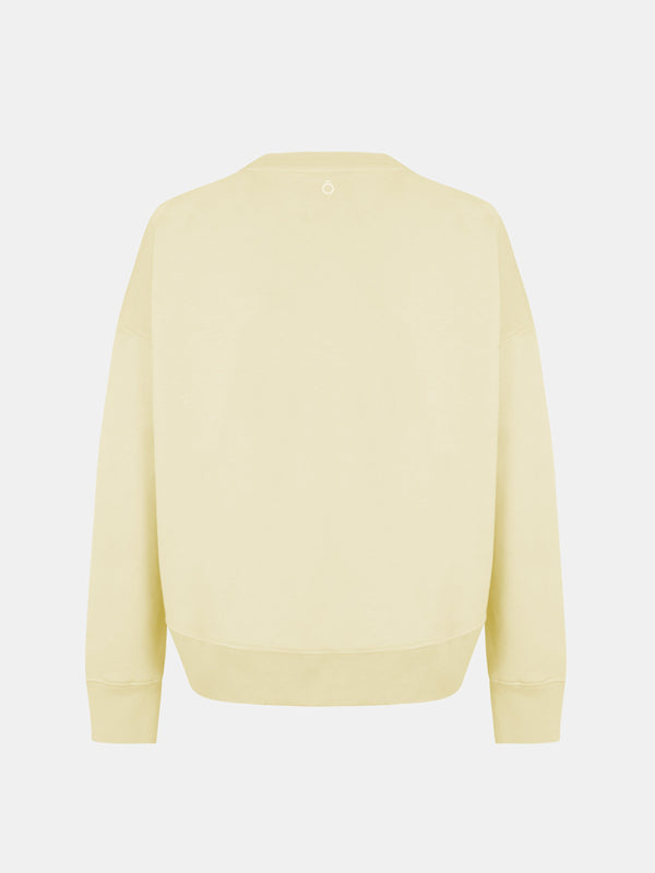 Elara Hoodie Baggy in Creamy Yellow, silhouette, back, ÔNNE activewear