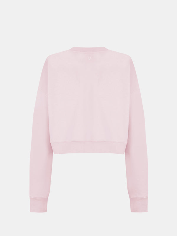 Nika Hoodie Crop in Light Pink, silhouette, back, ÔNNE activewear