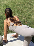 Sia Jumpsuit in Camel Grey, ÔNNE activewear