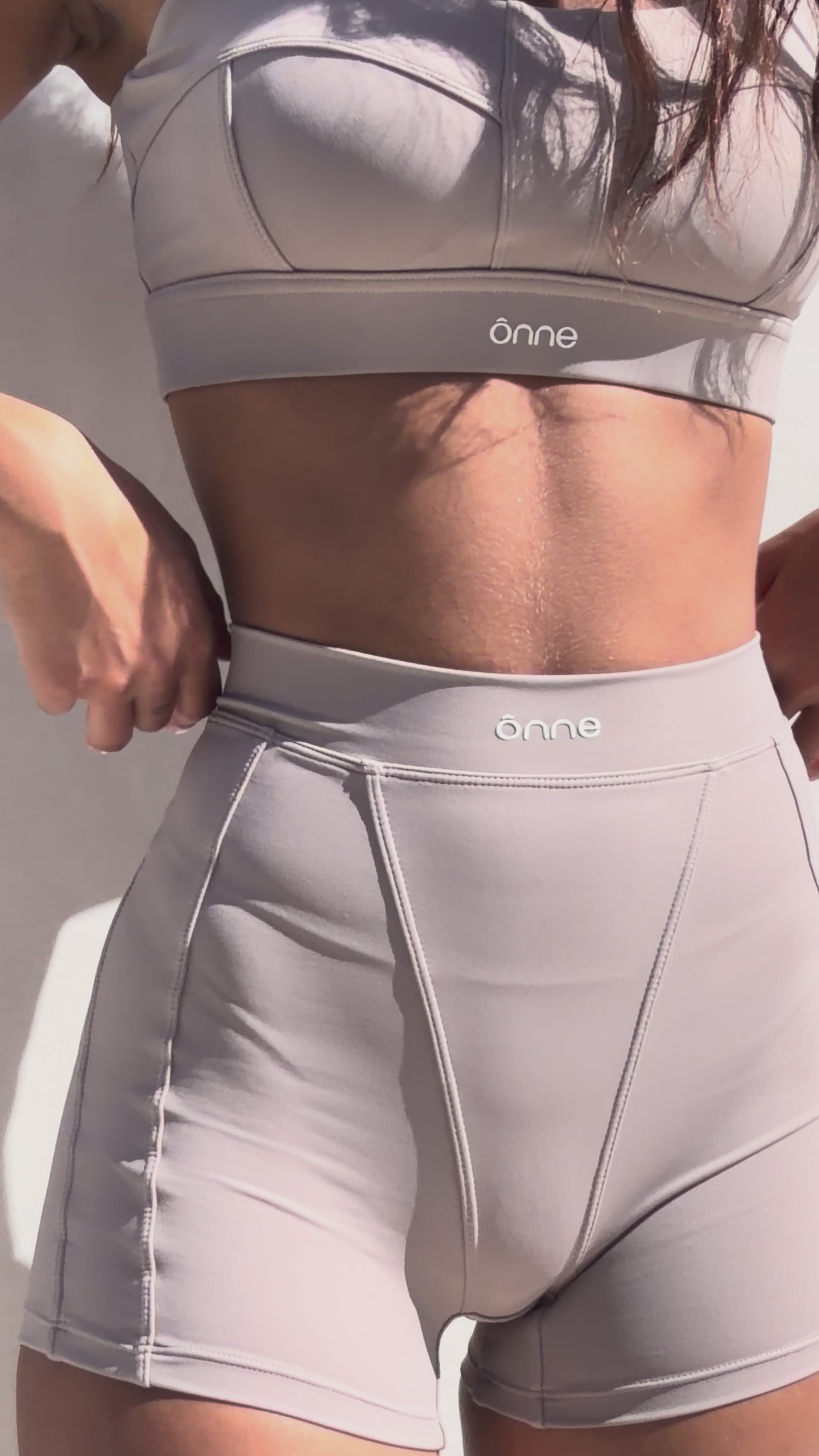 Cinder Shorts in Camel Gray, ÔNNE activewear