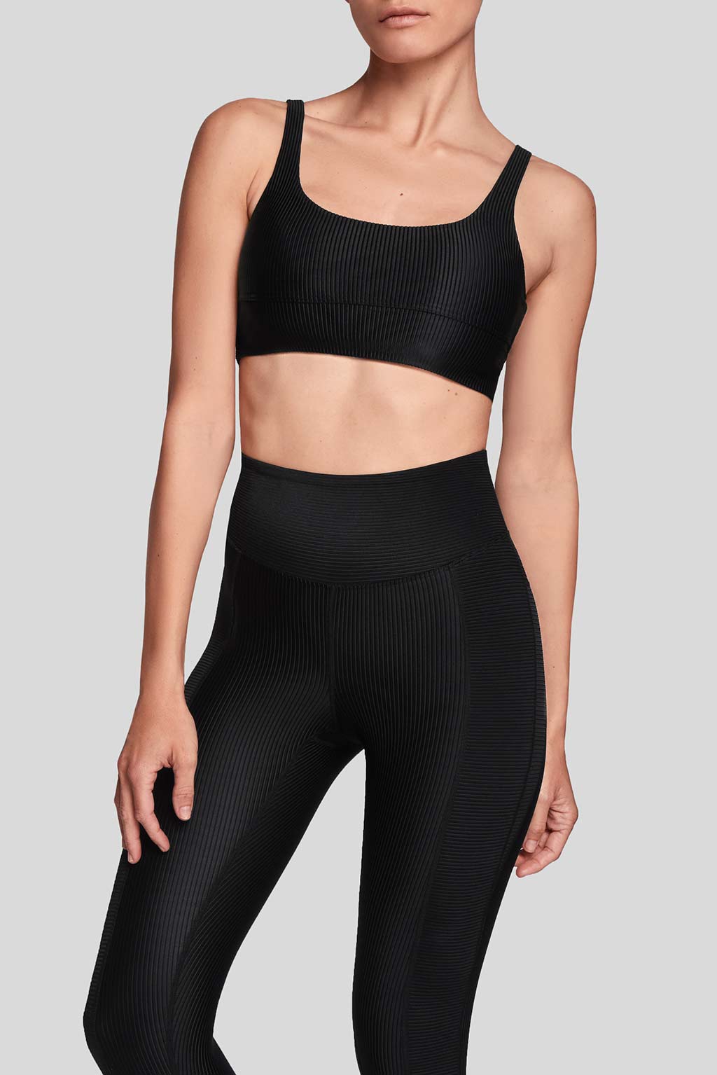 Mia Top in Black, front view, ÔNNE activewear