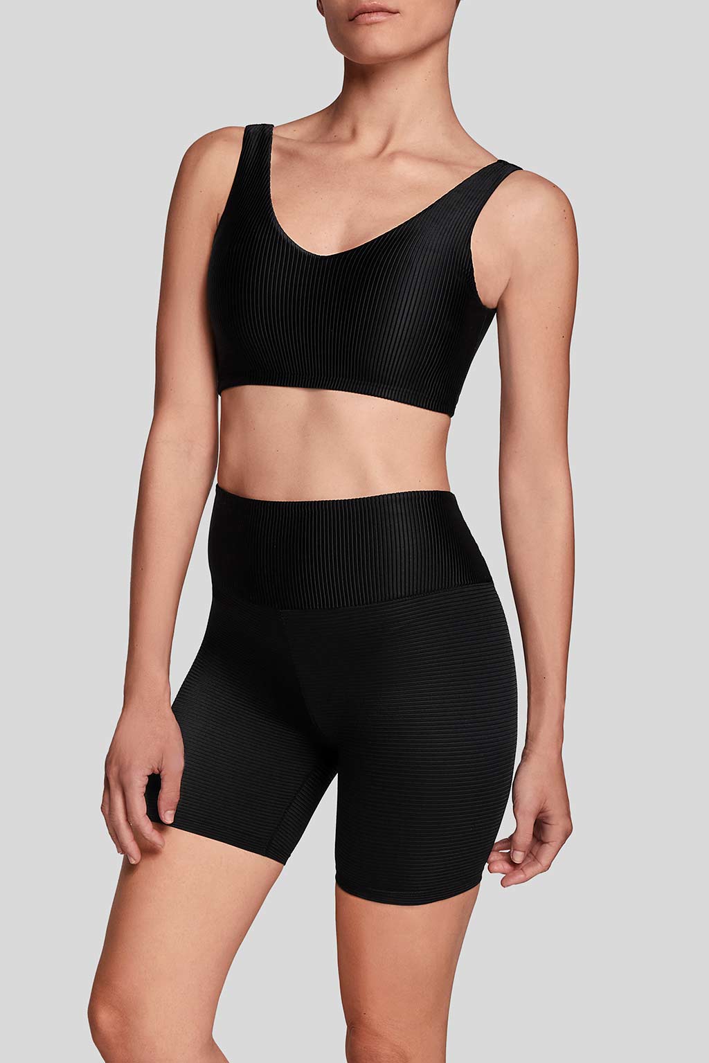 Ady Top in Black, front view, ÔNNE activewear