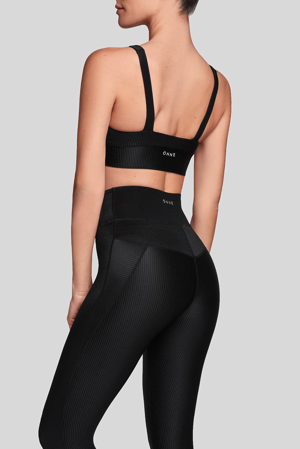 Mia Top in Black, back view, ÔNNE activewear